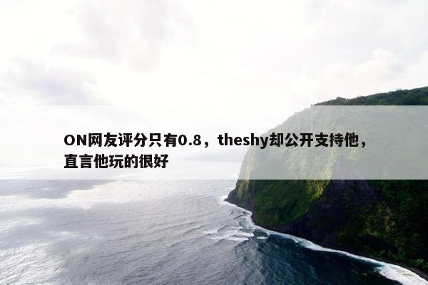 ON网友评分只有0.8，theshy却公开支持他，直言他玩的很好