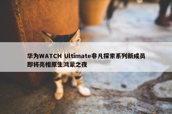 华为WATCH Ultimate非凡探索系列新成员即将亮相原生鸿蒙之夜