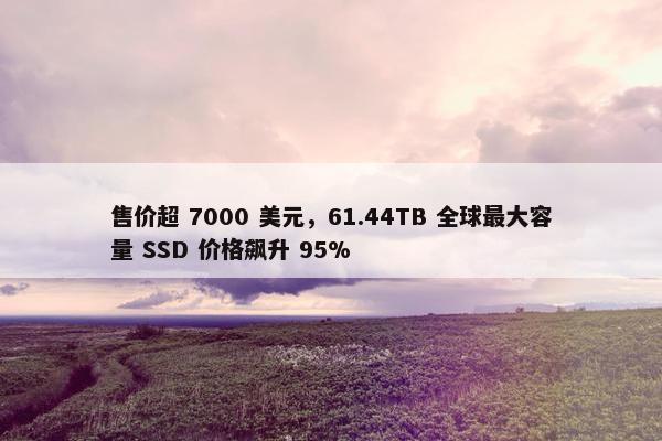 售价超 7000 美元，61.44TB 全球最大容量 SSD 价格飙升 95%