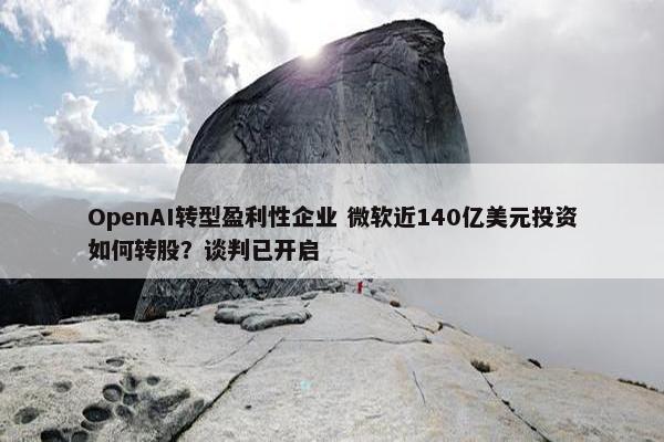 OpenAI转型盈利性企业 微软近140亿美元投资如何转股？谈判已开启