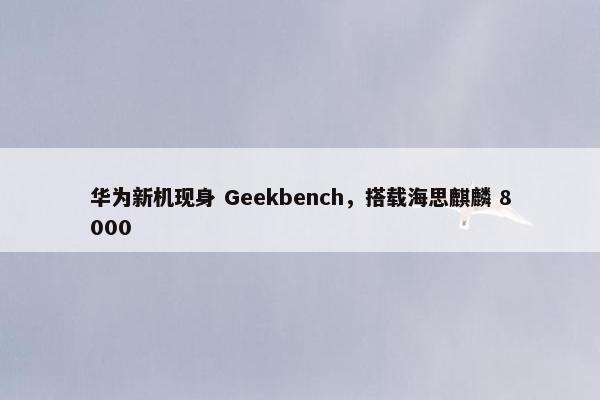 华为新机现身 Geekbench，搭载海思麒麟 8000