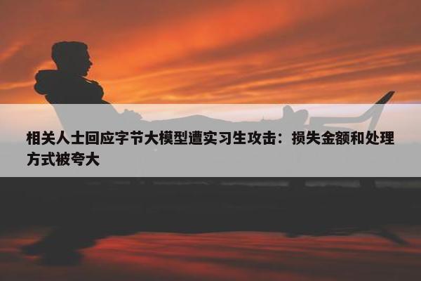 相关人士回应字节大模型遭实习生攻击：损失金额和处理方式被夸大