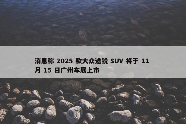 消息称 2025 款大众途锐 SUV 将于 11 月 15 日广州车展上市