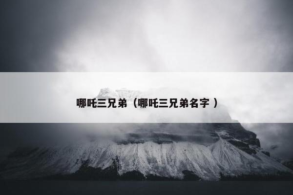 哪吒三兄弟（哪吒三兄弟名字 ）