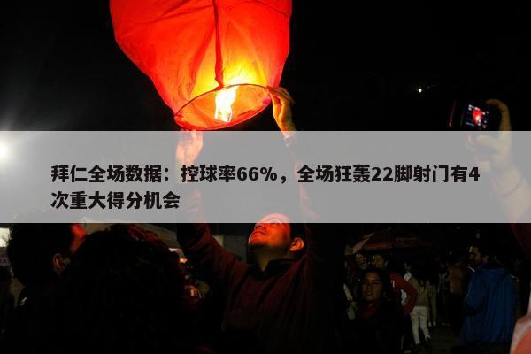 拜仁全场数据：控球率66%，全场狂轰22脚射门有4次重大得分机会