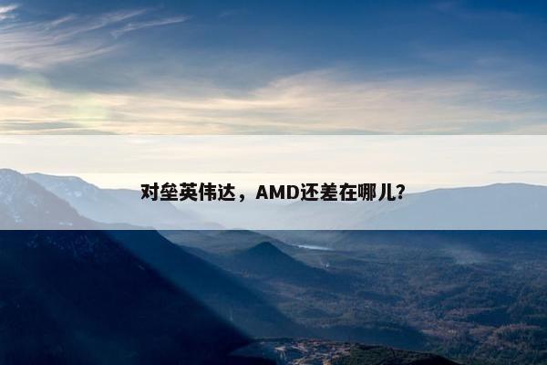 对垒英伟达，AMD还差在哪儿？