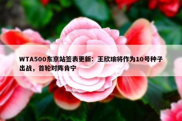 WTA500东京站签表更新：王欣瑜将作为10号种子出战，首轮对阵肯宁