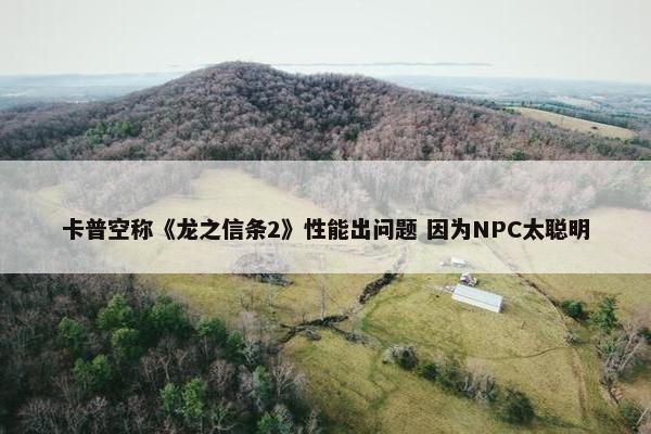 卡普空称《龙之信条2》性能出问题 因为NPC太聪明