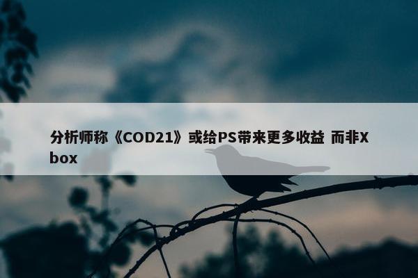 分析师称《COD21》或给PS带来更多收益 而非Xbox