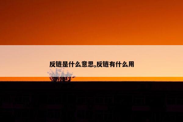 反链是什么意思,反链有什么用