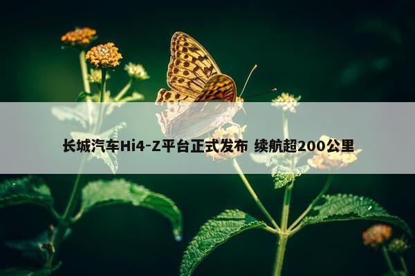 长城汽车Hi4-Z平台正式发布 续航超200公里