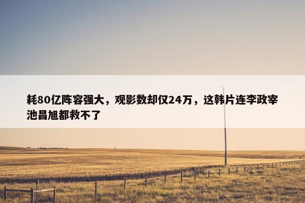 耗80亿阵容强大，观影数却仅24万，这韩片连李政宰池昌旭都救不了