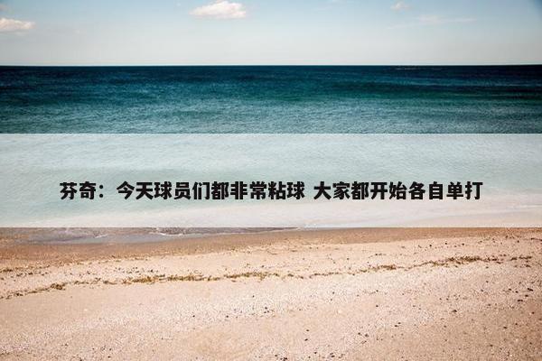 芬奇：今天球员们都非常粘球 大家都开始各自单打