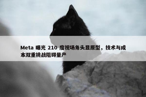 Meta 曝光 210 度视场角头显原型，技术与成本双重挑战阻碍量产