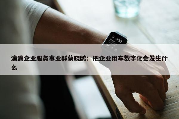 滴滴企业服务事业群蔡晓鸥：把企业用车数字化会发生什么