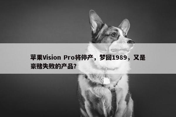 苹果Vision Pro将停产，梦回1989，又是豪赌失败的产品？