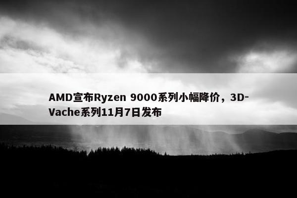 AMD宣布Ryzen 9000系列小幅降价，3D-Vache系列11月7日发布