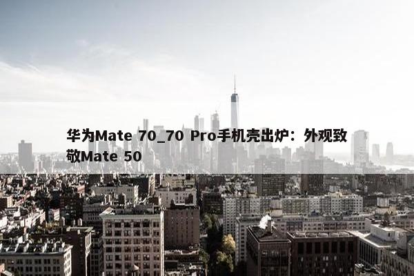 华为Mate 70_70 Pro手机壳出炉：外观致敬Mate 50