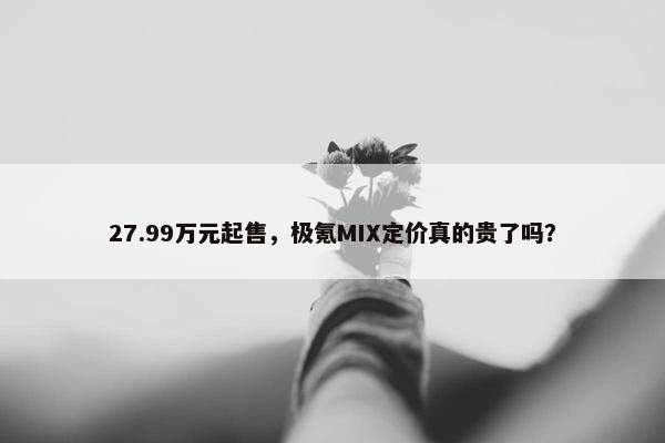 27.99万元起售，极氪MIX定价真的贵了吗？