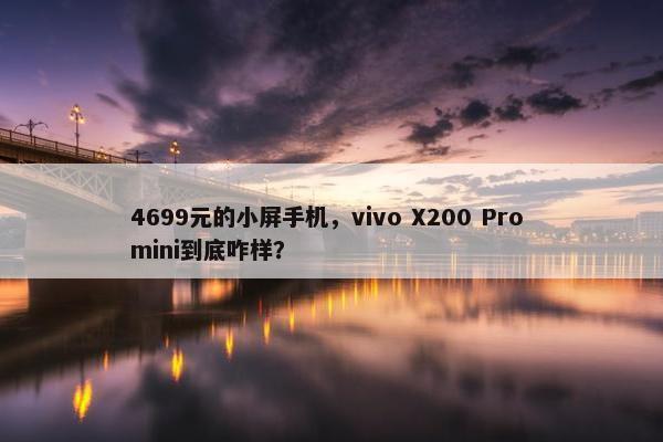 4699元的小屏手机，vivo X200 Pro mini到底咋样？