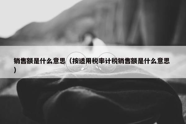 销售额是什么意思（按适用税率计税销售额是什么意思 ）