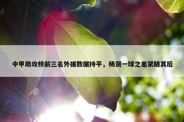 中甲助攻榜前三名外援数据持平，杨贺一球之差紧随其后