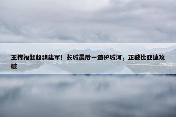 王传福赶超魏建军！长城最后一道护城河，正被比亚迪攻破