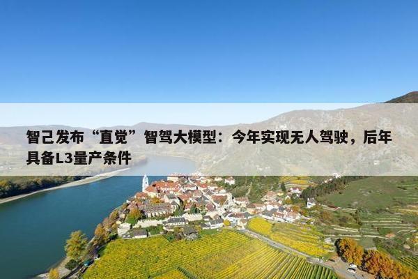 智己发布“直觉”智驾大模型：今年实现无人驾驶，后年具备L3量产条件