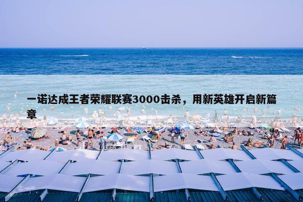 一诺达成王者荣耀联赛3000击杀，用新英雄开启新篇章