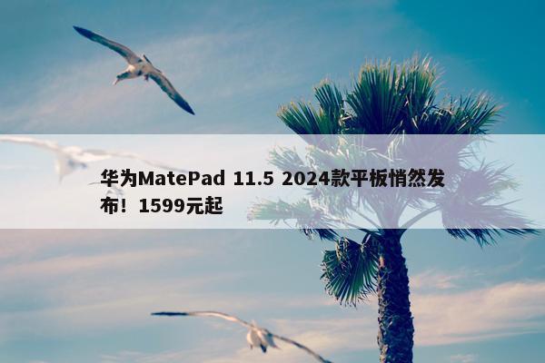 华为MatePad 11.5 2024款平板悄然发布！1599元起