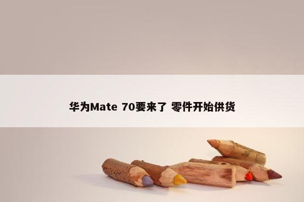 华为Mate 70要来了 零件开始供货