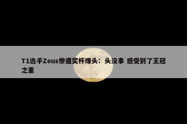 T1选手Zeus惨遭奖杯爆头：头没事 感受到了王冠之重