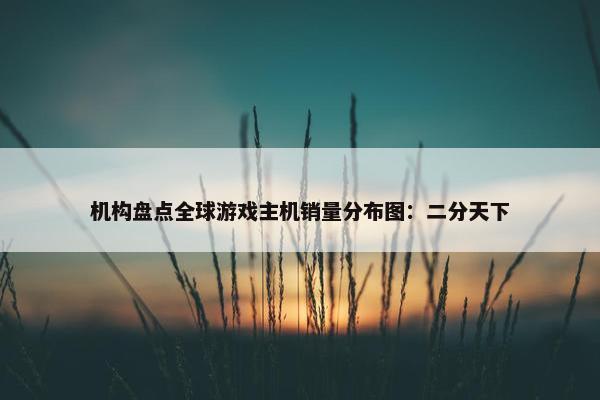 机构盘点全球游戏主机销量分布图：二分天下