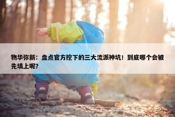 物华弥新：盘点官方挖下的三大流派神坑！到底哪个会被先填上呢？