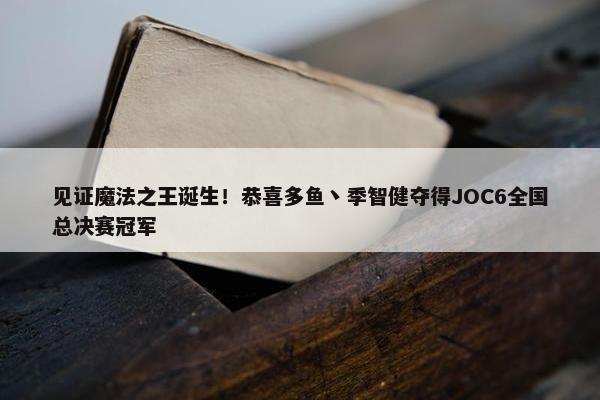 见证魔法之王诞生！恭喜多鱼丶季智健夺得JOC6全国总决赛冠军