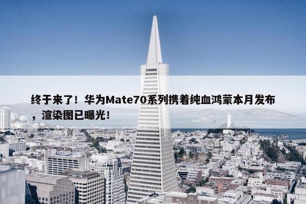 终于来了！华为Mate70系列携着纯血鸿蒙本月发布，渲染图已曝光！