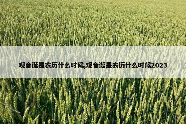 观音诞是农历什么时候,观音诞是农历什么时候2023