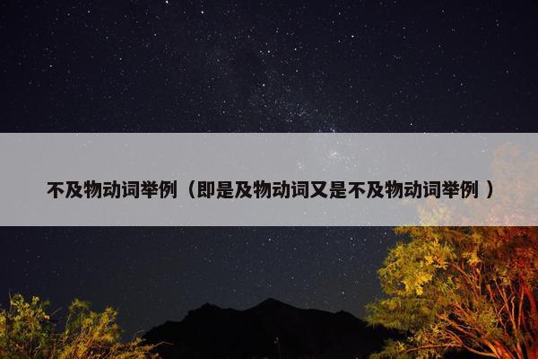 不及物动词举例（即是及物动词又是不及物动词举例 ）