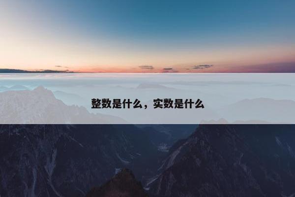 整数是什么，实数是什么