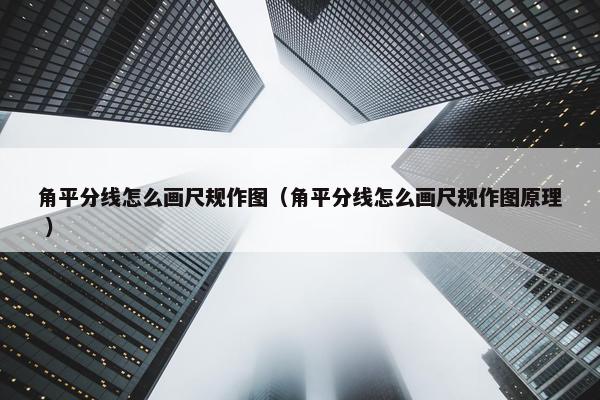 角平分线怎么画尺规作图（角平分线怎么画尺规作图原理 ）