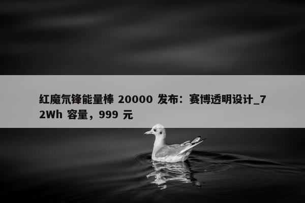 红魔氘锋能量棒 20000 发布：赛博透明设计_72Wh 容量，999 元