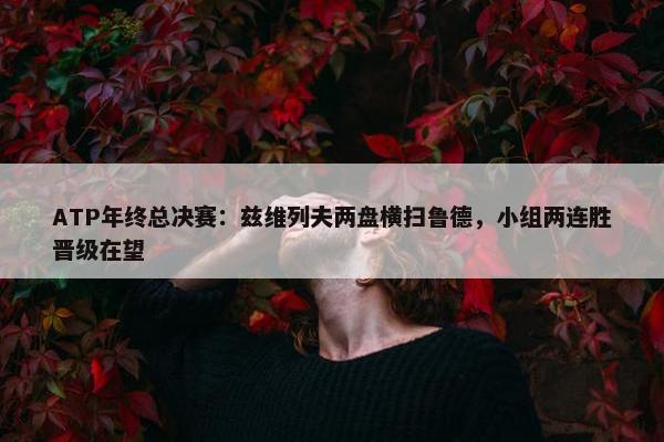 ATP年终总决赛：兹维列夫两盘横扫鲁德，小组两连胜晋级在望