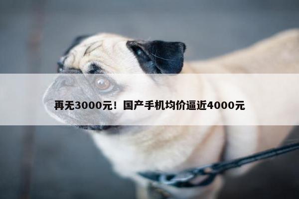 再无3000元！国产手机均价逼近4000元