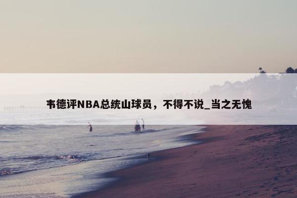 韦德评NBA总统山球员，不得不说_当之无愧