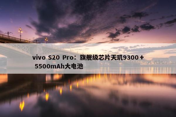 vivo S20 Pro：旗舰级芯片天玑9300＋ 5500mAh大电池