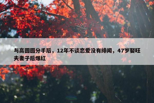 与高圆圆分手后，12年不谈恋爱没有绯闻，47岁娶旺夫妻子后爆红