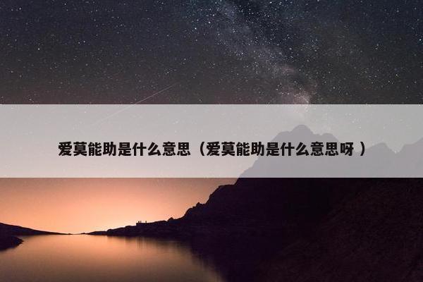 爱莫能助是什么意思（爱莫能助是什么意思呀 ）