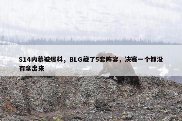 S14内幕被爆料，BLG藏了5套阵容，决赛一个都没有拿出来