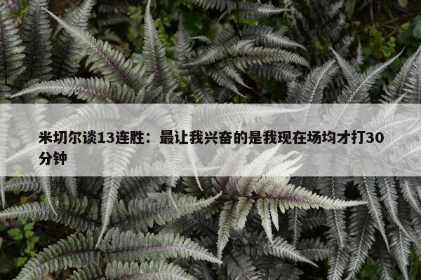 米切尔谈13连胜：最让我兴奋的是我现在场均才打30分钟