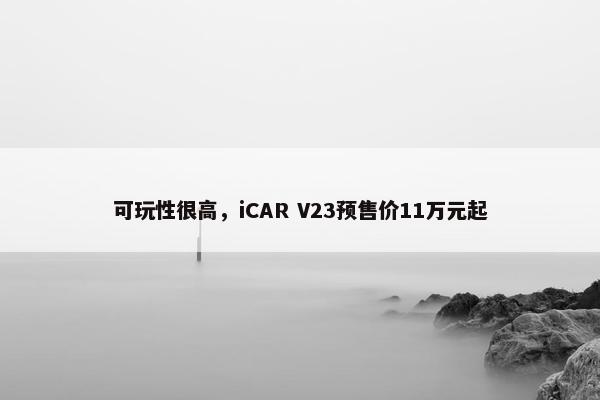 可玩性很高，iCAR V23预售价11万元起